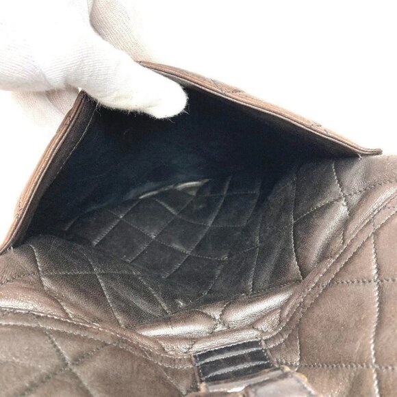 CHANEL Matelasse Quilted Vintage Drawstring Chain Backpack Lambskin Black - Picture 16 of 16